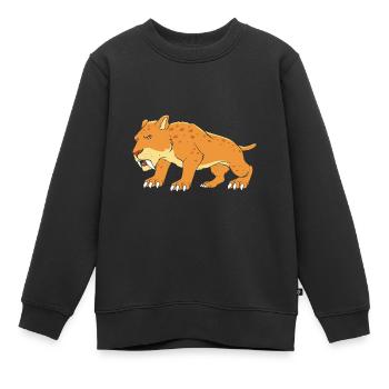 Tigre à dents de sabre - Sweat Premium enfant bio - noir - Devant - AI Model Kid Female (0cm)