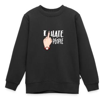 Je déteste les gens qui disent - Pour les gens qui détestent - Sweat Premium enfant bio - noir - Devant - AI Model Kid Female (0cm)