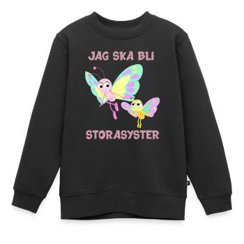 Ich werde große Schwester Schmetterling Mädchen Schmetterlinge - Kinder Premium Organic Sweatshirt - Schwarz - Vorne - AI Model Kid Female (0cm)