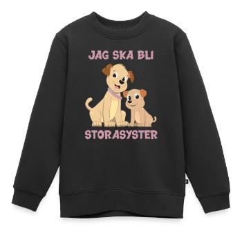 Je vais être grande sœur chienne motif fille chien - Sweat Premium enfant bio - noir - Devant - AI Model Kid Female (0cm)