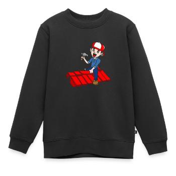ROOFER - Kids Premium Organic Sweatshirt - black - Front - AI Model Kid Female (0cm)