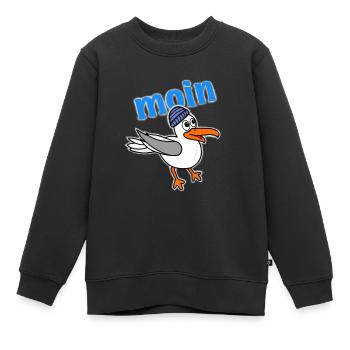 Möwe sagt moin - Kinder Premium Organic Sweatshirt - Schwarz - Vorne - AI Model Kid Female (0cm)