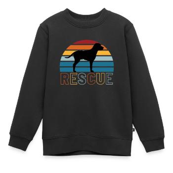Rettungshund - Kinder Premium Organic Sweatshirt - Schwarz - Vorne - AI Model Kid Female (0cm)