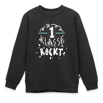 Einschulung Erste Klasse 2022 - Kinder Premium Organic Sweatshirt - Schwarz - Vorne - AI Model Kid Female (0cm)