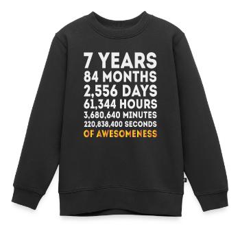 Cadeau de garçons de filles de 7ème anniversaire, anniversaire de 7 ans - Sweat Premium enfant bio - noir - Devant - AI Model Kid Female (0cm)