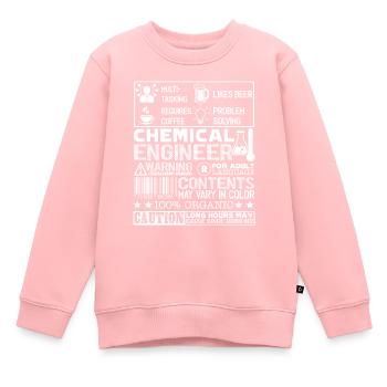 Travail d’ingénieur chimique - Sweat Premium enfant bio - rose - Devant - AI Model Kid Female (0cm)