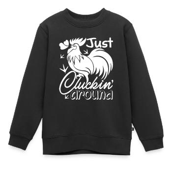 Poulet qui claque autour - Sweat Premium enfant bio - noir - Devant - AI Model Kid Female (0cm)