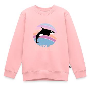 Arrêtez de chasser les baleines - Sweat Premium enfant bio - rose - Devant - AI Model Kid Female (0cm)