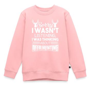 Ich dachte über Hirschjagd nach - Kinder Premium Organic Sweatshirt - Rosa - Vorne - AI Model Kid Female (0cm)