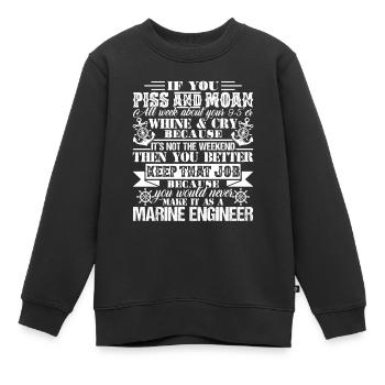 Stolz, marine Ingenieur zu sein - Kinder Premium Organic Sweatshirt - Schwarz - Vorne - AI Model Kid Female (0cm)
