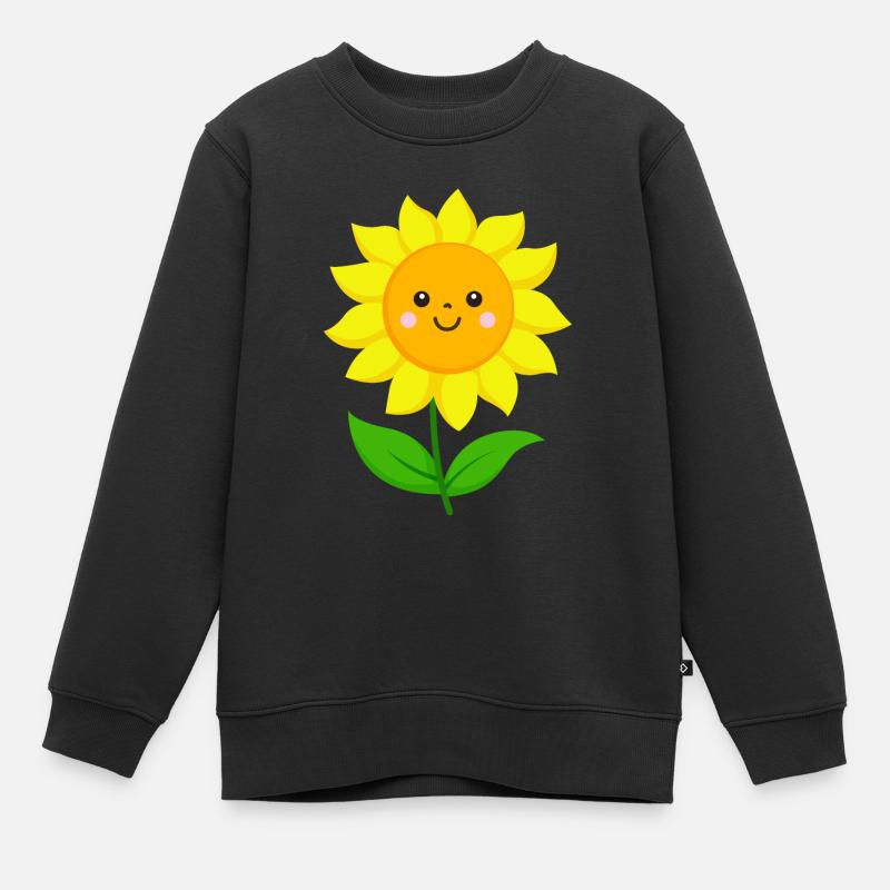 Joyeux tournesol jaune - Sweat Premium enfant bio - noir