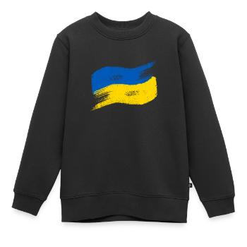 Ukraine Flagge - Kinder Premium Organic Sweatshirt - Schwarz - Vorne - AI Model Kid Female (0cm)