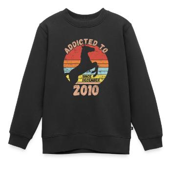 Geburtstag Pferde Reiten Dezember 2010 - Kinder Premium Organic Sweatshirt - Schwarz - Vorne - AI Model Kid Female (0cm)