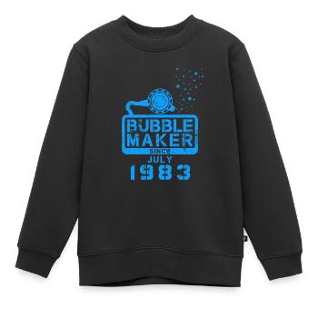 Plongeur Birthday Bubblemaker depuis juillet 1983 - Sweat Premium enfant bio - noir - Devant - AI Model Kid Female (0cm)