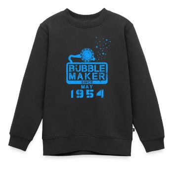 Plongeur Birthday Bubblemaker depuis mai 1954 - Sweat Premium enfant bio - noir - Devant - AI Model Kid Female (0cm)