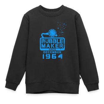 Plongeur Birthday Bubblemaker depuis décembre 1964 - Sweat Premium enfant bio - noir - Devant - AI Model Kid Female (0cm)
