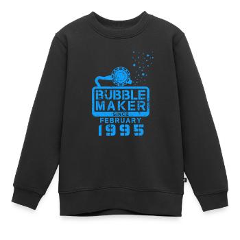 Plongeur Birthday Bubblemaker depuis février 1995 - Sweat Premium enfant bio - noir - Devant - AI Model Kid Female (0cm)