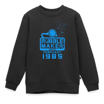 Plongeur Birthday Bubblemaker depuis février 1985 - Sweat Premium enfant bio - noir - Devant - AI Model Kid Female (0cm)