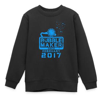 Plongeur Birthday Bubblemaker depuis février 2017 - Sweat Premium enfant bio - noir - Devant - AI Model Kid Female (0cm)