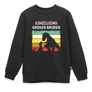 Einzelkind großer Bruder Dino - Kinder Premium Organic Sweatshirt - Schwarz - Vorne - AI Model Kid Female (0cm)