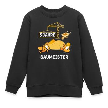 5. Geburtstag Baumeister - Kinder Premium Organic Sweatshirt - Schwarz - Vorne - AI Model Kid Female (0cm)