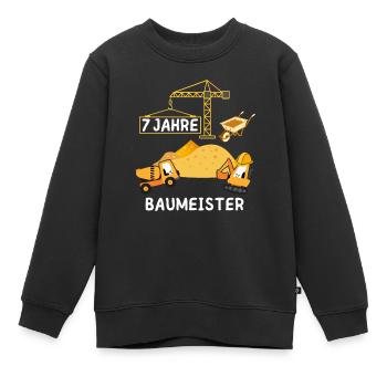 7. Geburtstag Baumeister - Kinder Premium Organic Sweatshirt - Schwarz - Vorne - AI Model Kid Female (0cm)