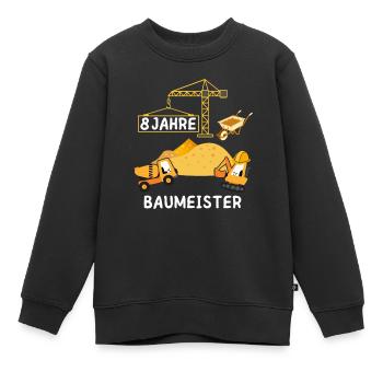 8. Geburtstag Baumeister - Kinder Premium Organic Sweatshirt - Schwarz - Vorne - AI Model Kid Female (0cm)