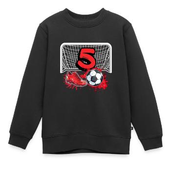5. Geburtstag Fußball - Kinder Premium Organic Sweatshirt - Schwarz - Vorne - AI Model Kid Female (0cm)
