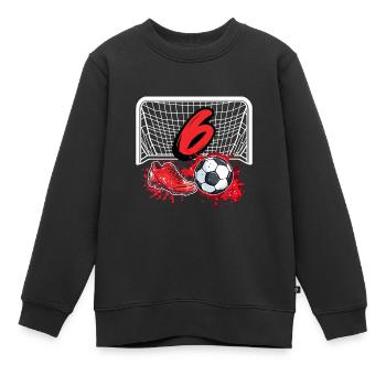 6. Geburtstag Fußball - Kinder Premium Organic Sweatshirt - Schwarz - Vorne - AI Model Kid Female (0cm)