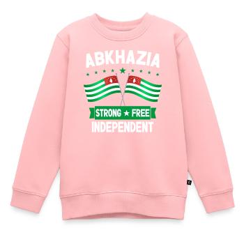 Abkhazie Forte Libre Indépendante - Sweat Premium enfant bio - rose - Devant - AI Model Kid Female (0cm)
