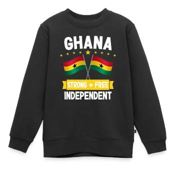 Ghana - Kinder Premium Organic Sweatshirt - Schwarz - Vorne - AI Model Kid Female (0cm)