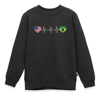Brasilien - Kinder Premium Organic Sweatshirt - Schwarz - Vorne - AI Model Kid Female (0cm)