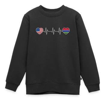 Gambie - Sweat Premium enfant bio - noir - Devant - AI Model Kid Female (0cm)