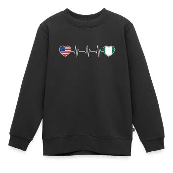 Nigéria - Sweat Premium enfant bio - noir - Devant - AI Model Kid Female (0cm)