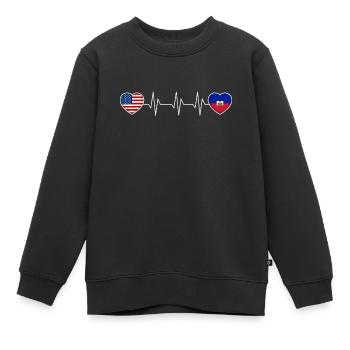 Haïti - Sweat Premium enfant bio - noir - Devant - AI Model Kid Female (0cm)