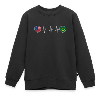 Mauritanie - Sweat Premium enfant bio - noir - Devant - AI Model Kid Female (0cm)