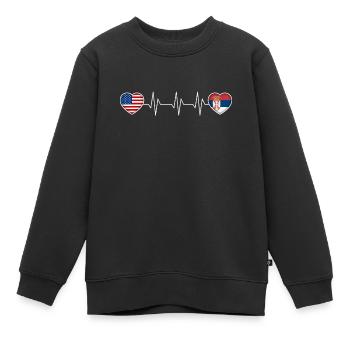 Serbien - Kinder Premium Organic Sweatshirt - Schwarz - Vorne - AI Model Kid Female (0cm)