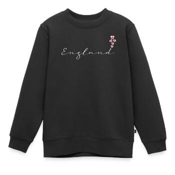 England - Kinder Premium Organic Sweatshirt - Schwarz - Vorne - AI Model Kid Female (0cm)