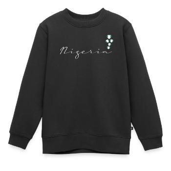 Nigéria - Sweat Premium enfant bio - noir - Devant - AI Model Kid Female (0cm)