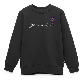 Haïti - Sweat Premium enfant bio - noir - Devant - AI Model Kid Female (0cm)