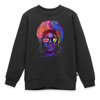 Turks and Caicos Islands - Kids Premium Organic Sweatshirt - black - Front - AI Model Kid Female (0cm)