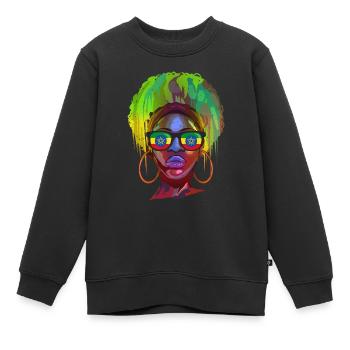Éthiopie - Sweat Premium enfant bio - noir - Devant - AI Model Kid Female (0cm)