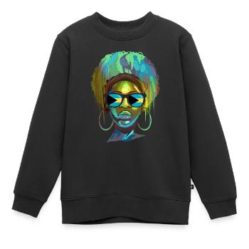 Bahamas - Sweat Premium enfant bio - noir - Devant - AI Model Kid Female (0cm)