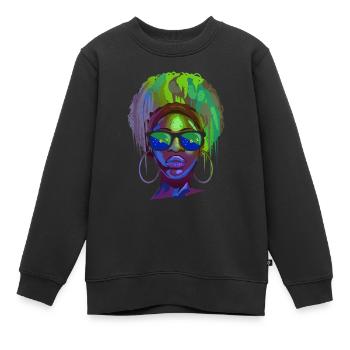 Weihnachtsinsel - Kinder Premium Organic Sweatshirt - Schwarz - Vorne - AI Model Kid Female (0cm)