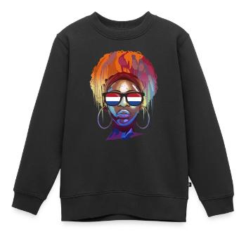 Niederlande - Kinder Premium Organic Sweatshirt - Schwarz - Vorne - AI Model Kid Female (0cm)