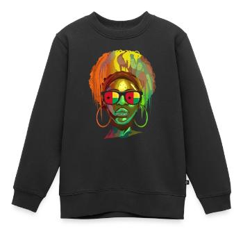 Guinea-Bissau - Kinder Premium Organic Sweatshirt - Schwarz - Vorne - AI Model Kid Female (0cm)