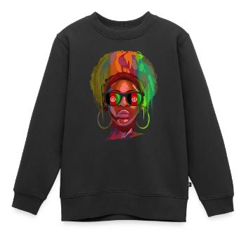 Afghanistan - Sweat Premium enfant bio - noir - Devant - AI Model Kid Female (0cm)