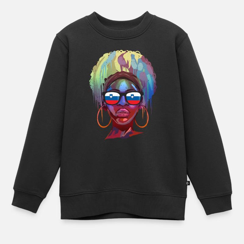 Slovénie - Sweat Premium enfant bio - noir