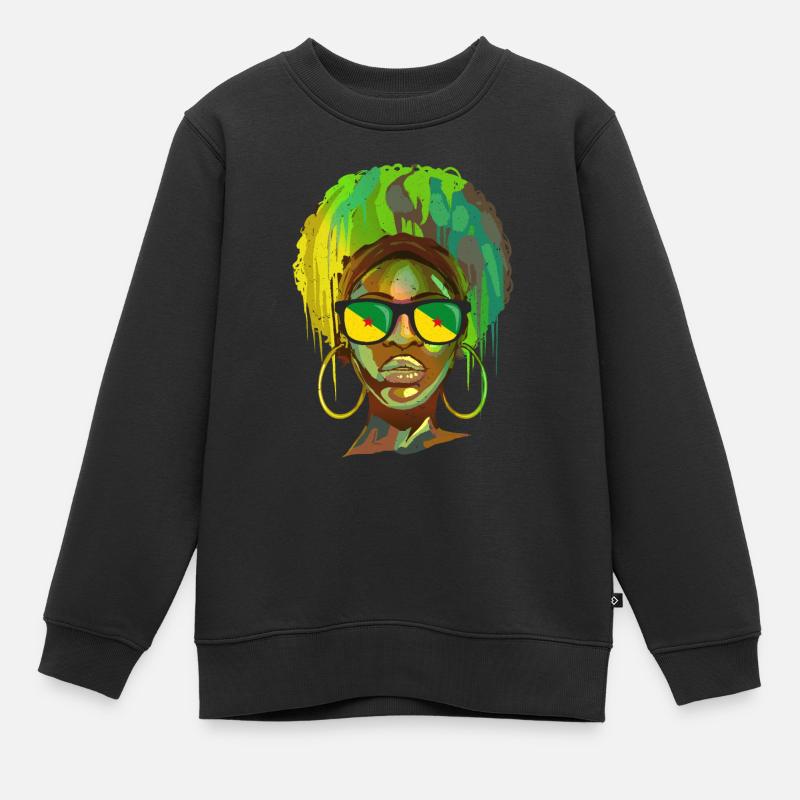 Guyane française - Sweat Premium enfant bio - noir