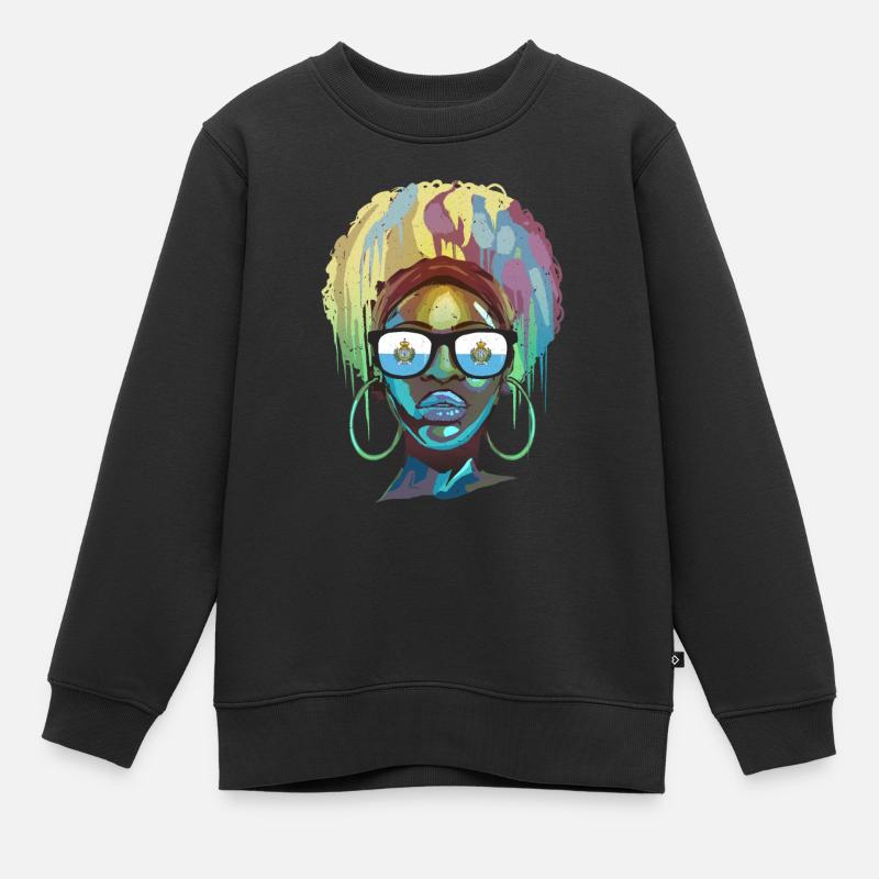 Saint-Marin - Sweat Premium enfant bio - noir